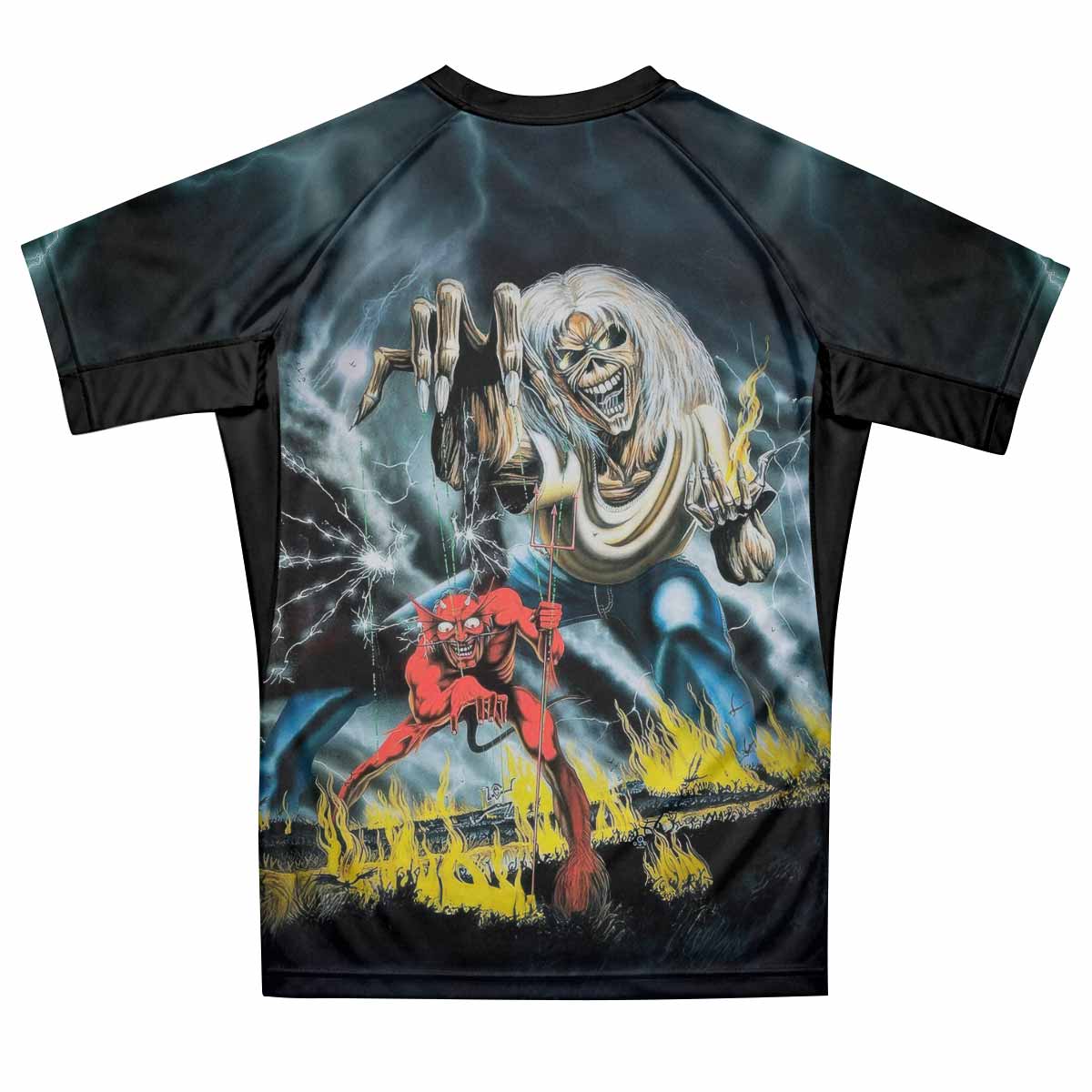 Iron Maiden Eternal Beast Premium Rash Guard Short Sleeve - back view mockup