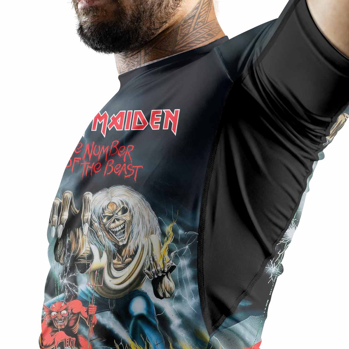 Iron Maiden Eternal Beast Premium Rash Guard Short Sleeve - men lifestyle view