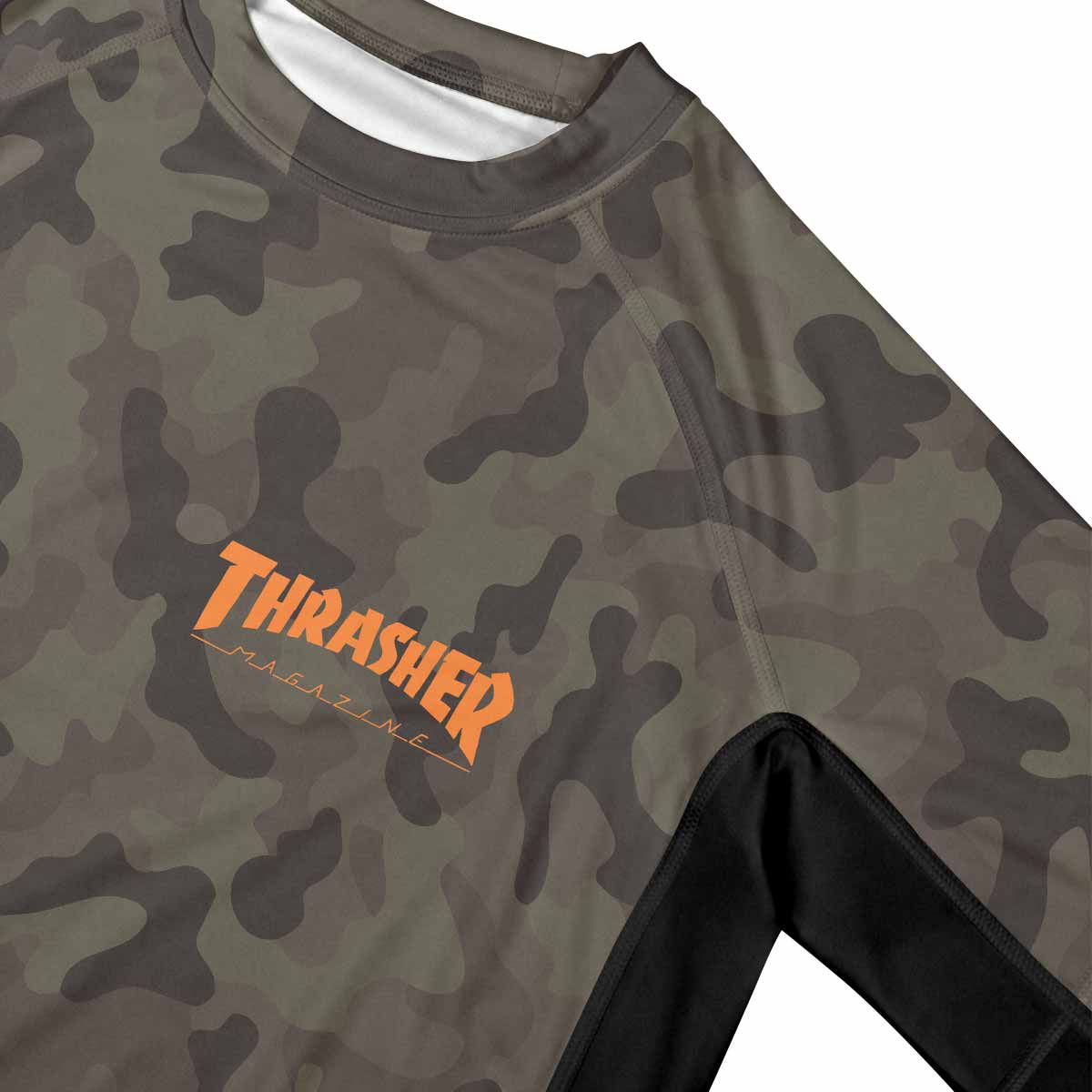 Thrasher Camo Premium Rash Guard Short Sleeve - mockup