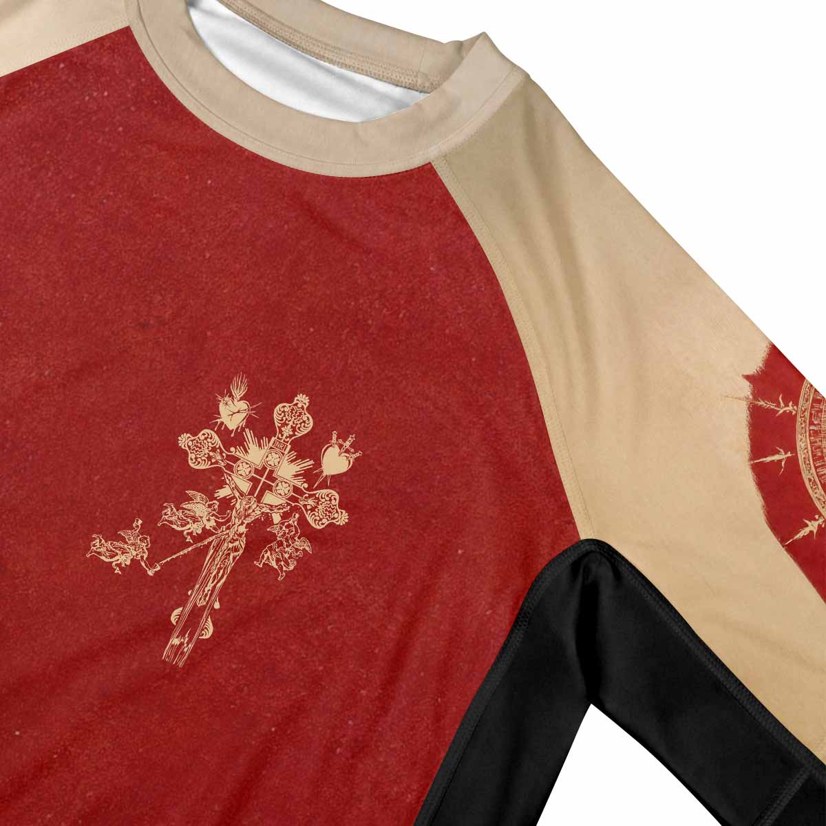 Mother of Sorrows Premium Rash Guard Short Sleeve - mockup
