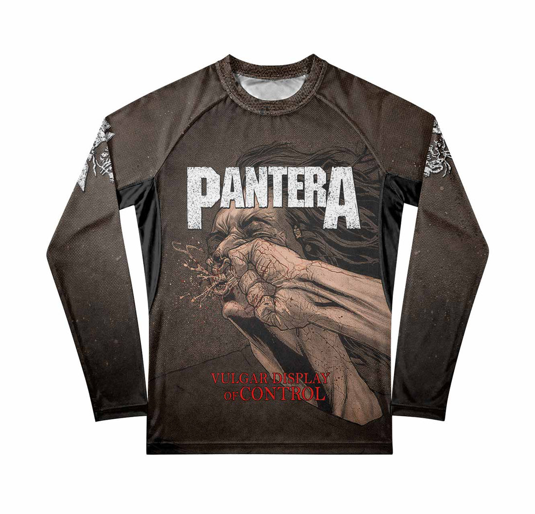 Pantera Vulgar Display Of Control Premium Rash Guard Long Sleeve - front view mockup