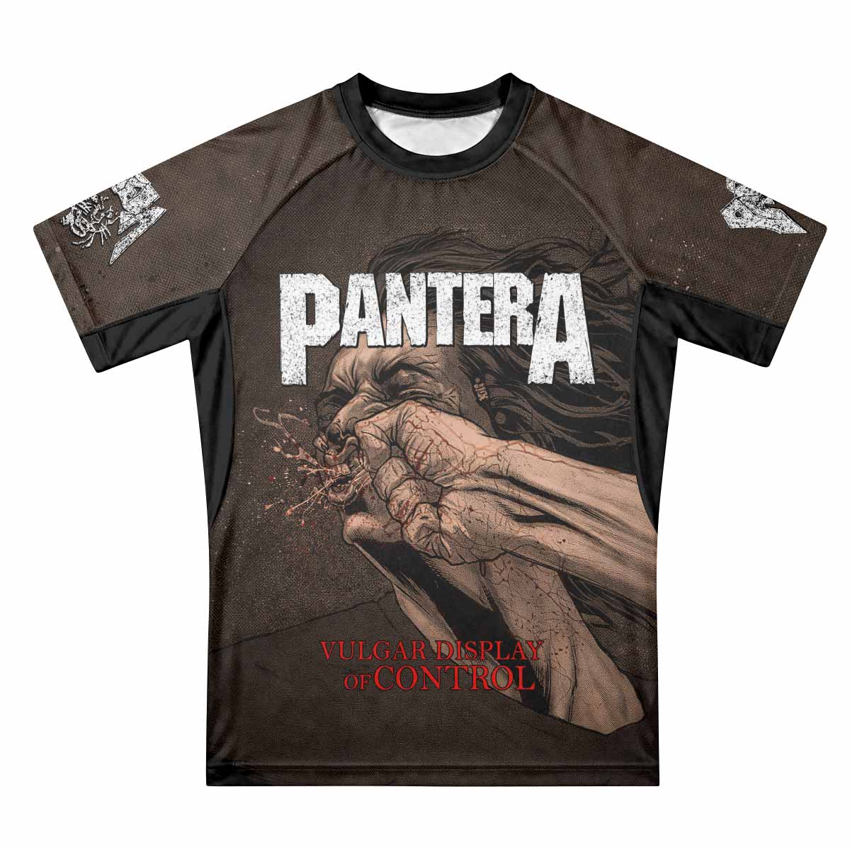 Pantera Vulgar Display Of Control Premium Rash Guard Short Sleeve - front view mockup