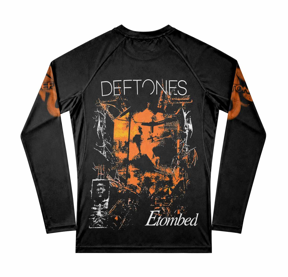 Deftones Etombed Premium Rash Guard Long Sleeve - back view mockup