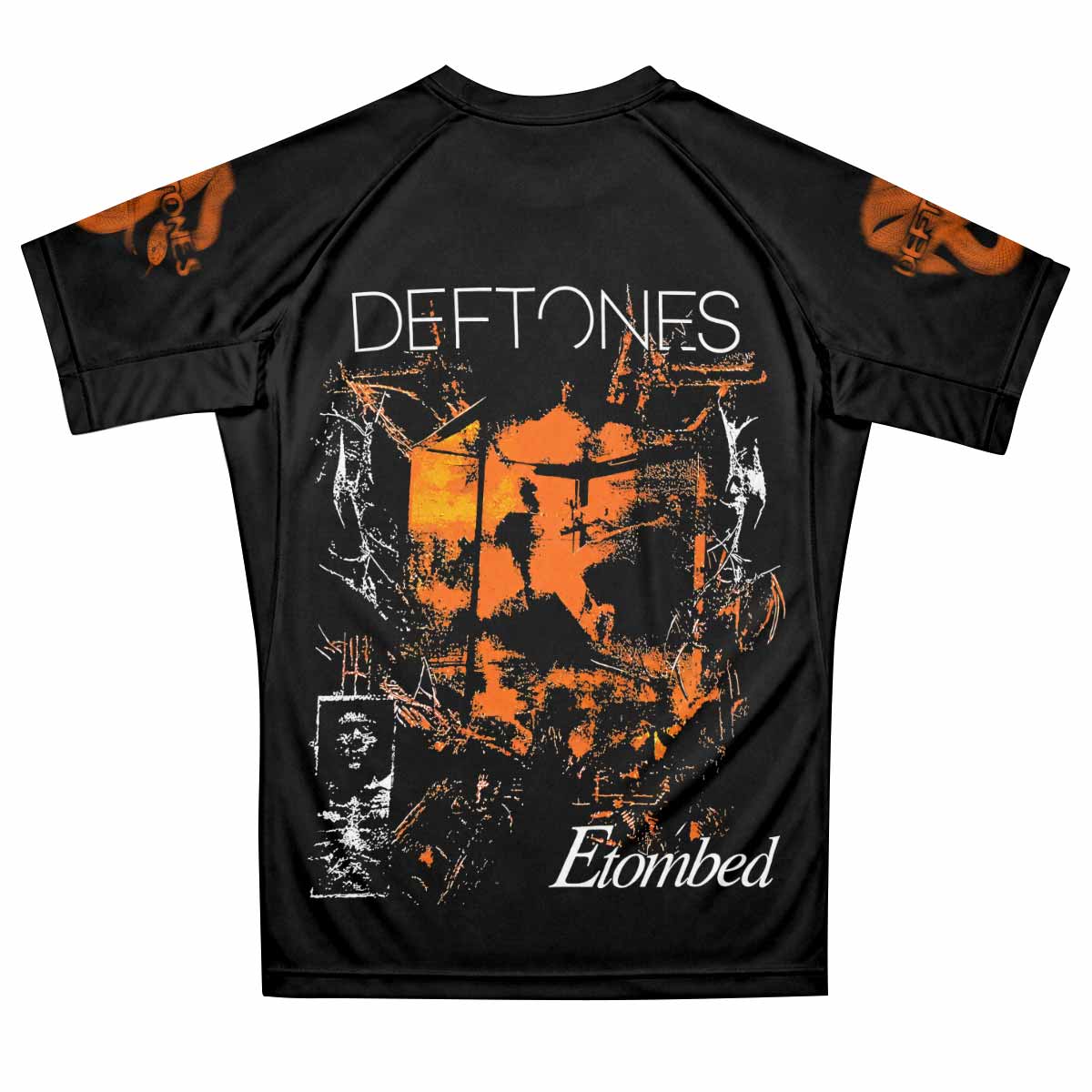 Deftones Etombed Premium Rash Guard Short Sleeve - back view mockup