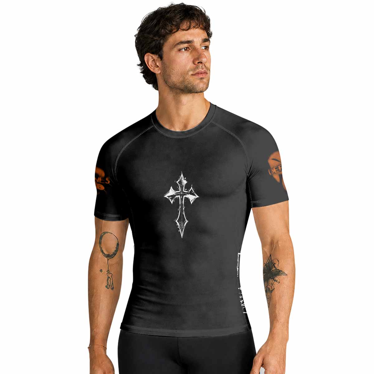 Deftones Etombed Premium Rash Guard Short Sleeve - men lifestyle view