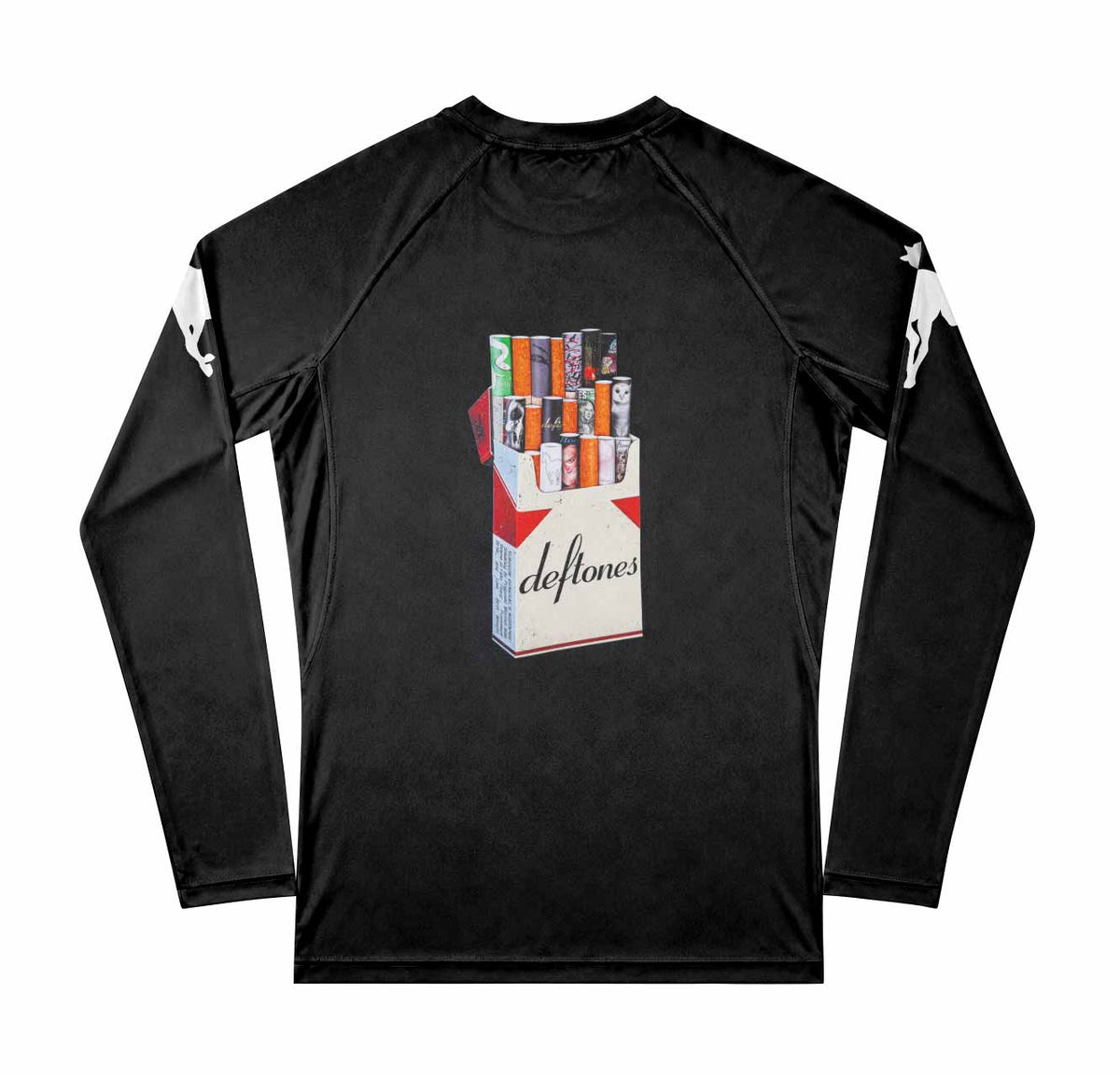 Deftones Cigarette Vintage Premium Rash Guard Long Sleeve - back view mockup