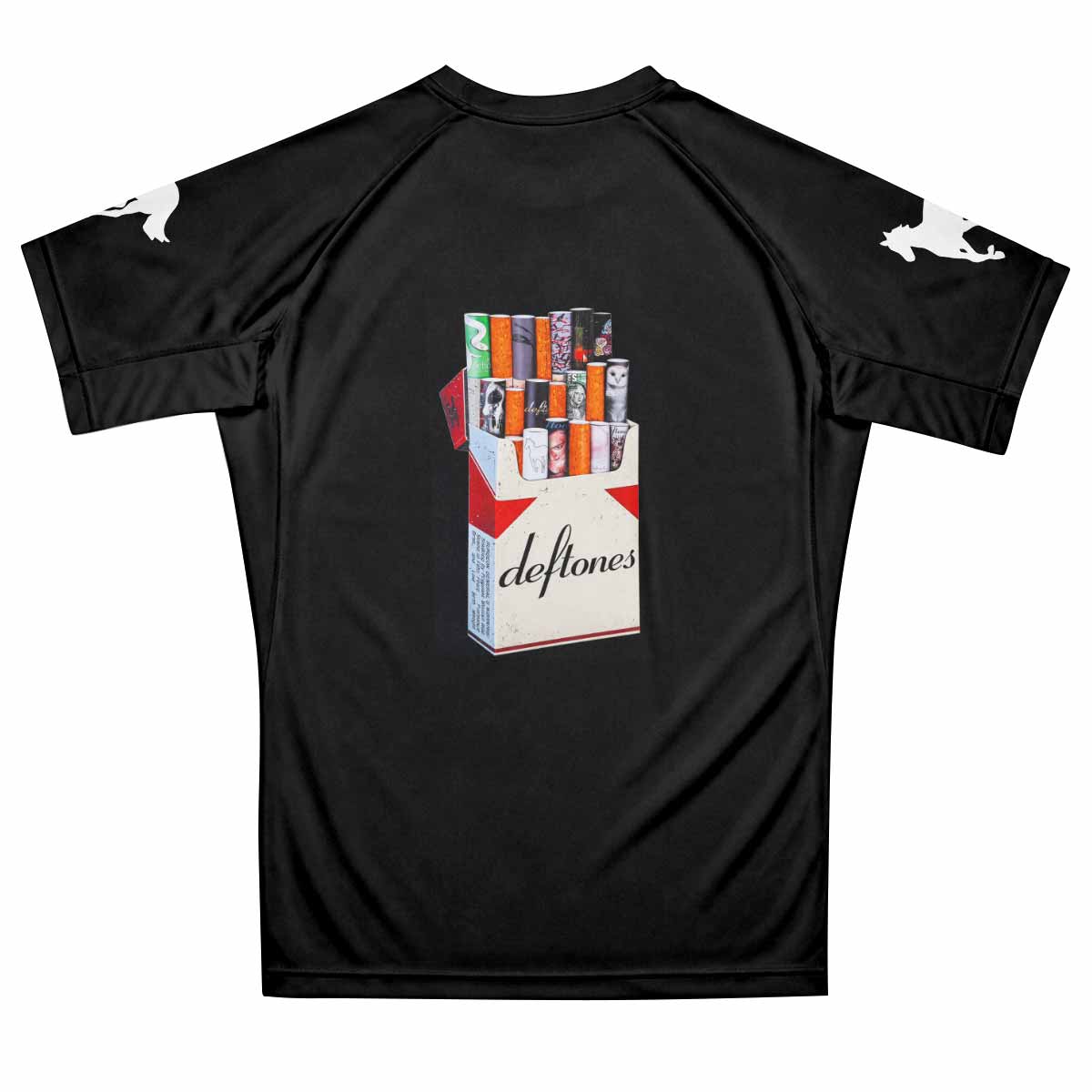 Deftones Cigarette Vintage Premium Rash Guard Short Sleeve - back view mockup