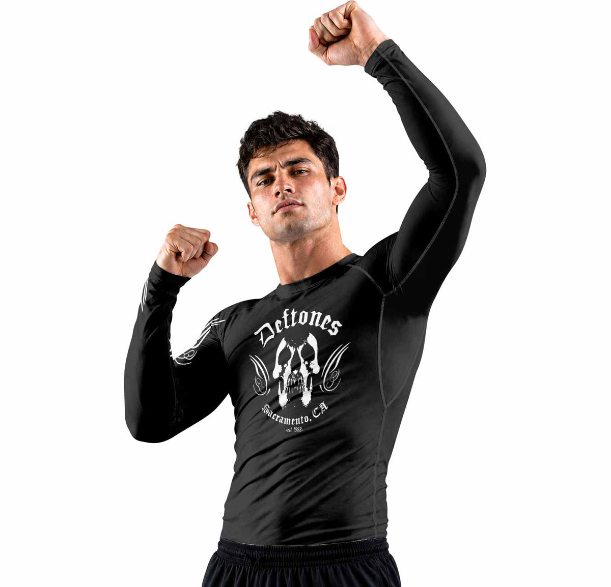 Deftones Sacramento Premium Rash Guard Long Sleeve - men lifestyle view