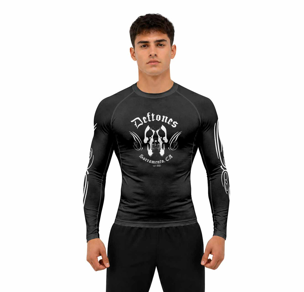 Deftones Sacramento Premium Rash Guard Long Sleeve - men lifestyle view