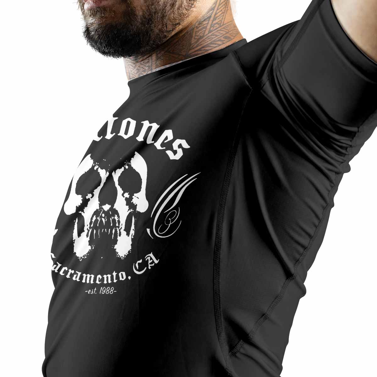 Deftones Sacramento Premium Rash Guard Short Sleeve - men lifestyle view