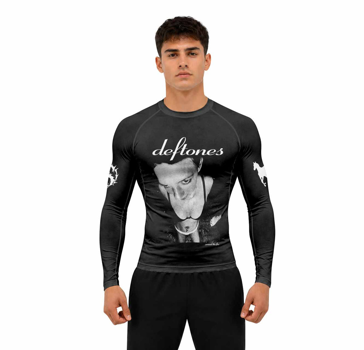 Deftones Around the Fur Premium Rash Guard Long Sleeve - men lifestyle view