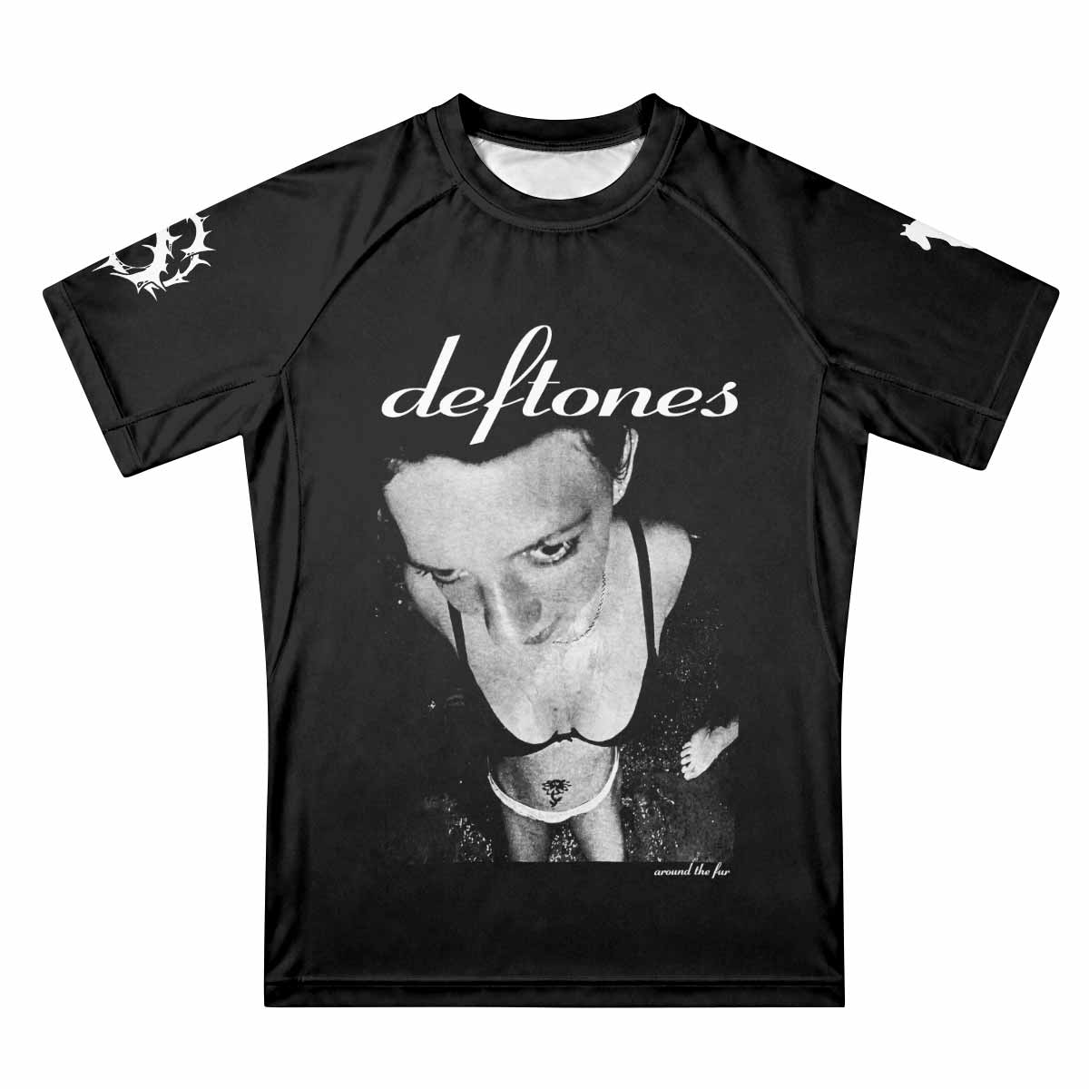 Deftones Around the Fur Premium Rash Guard Short Sleeve - front view mockup