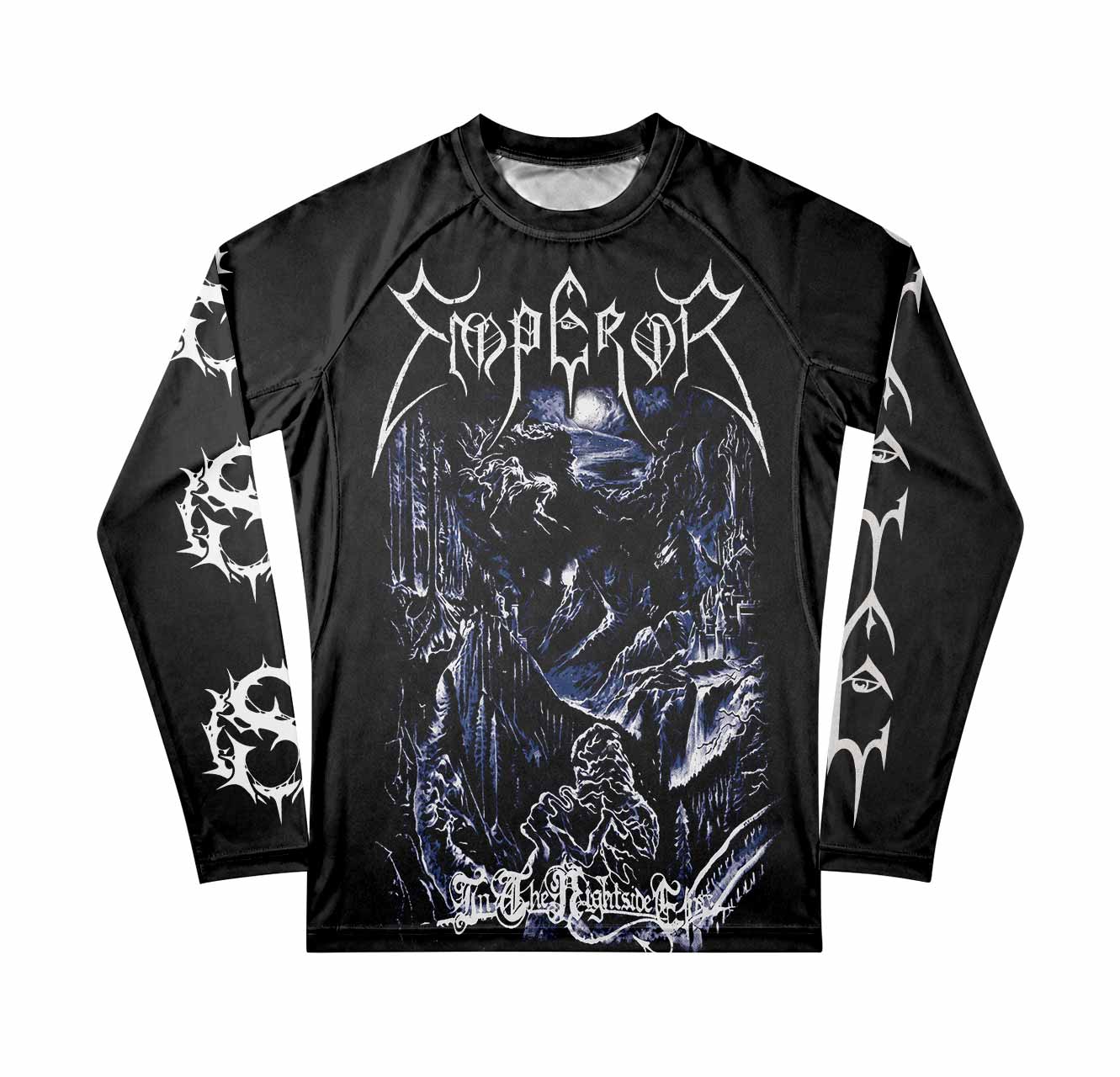 Emperor In the Nightside Eclipse Men's Premium Rash Guard Long Sleeve - front view mockup