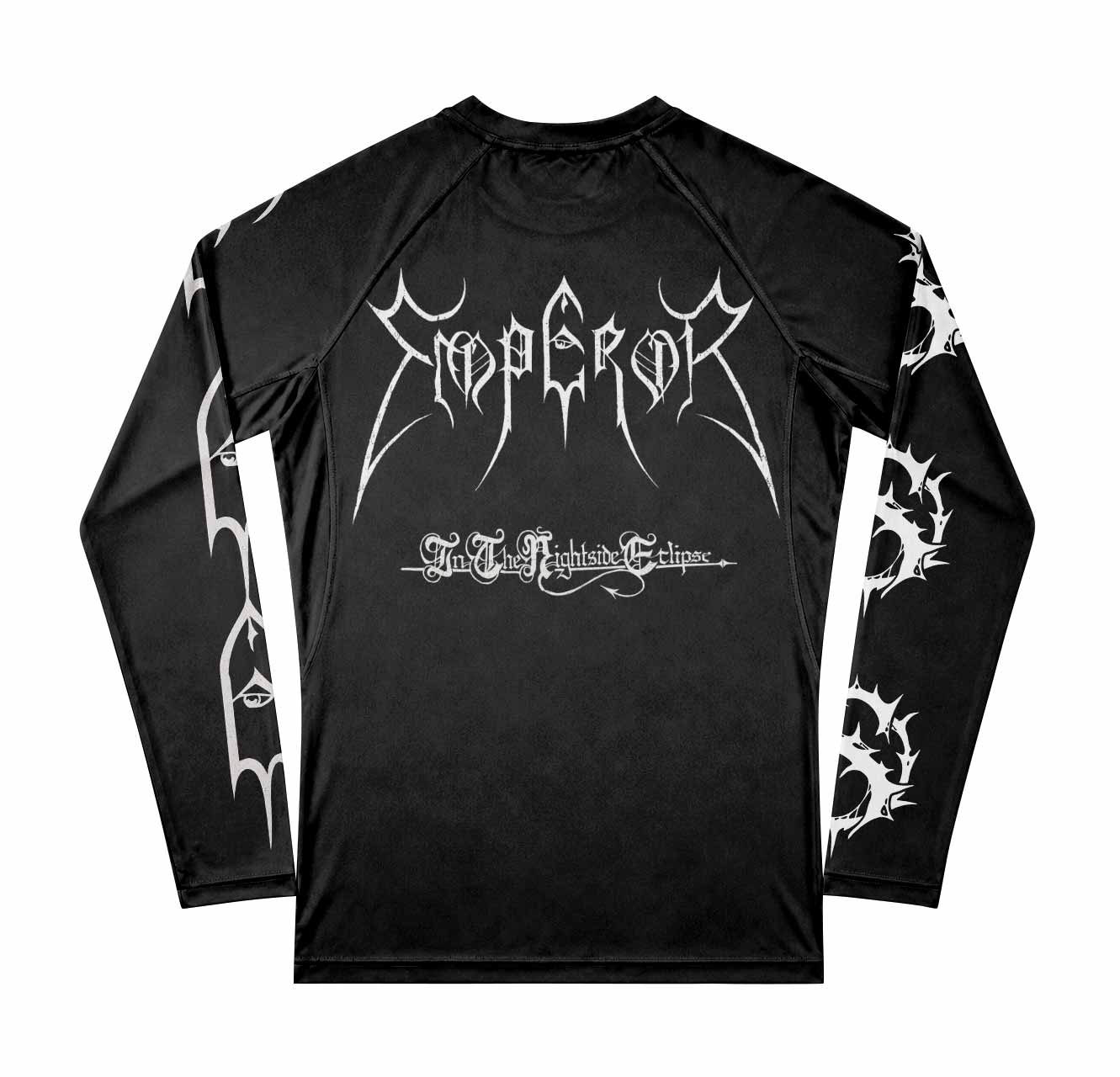 Emperor In the Nightside Eclipse Men's Premium Rash Guard Long Sleeve - back view mockup