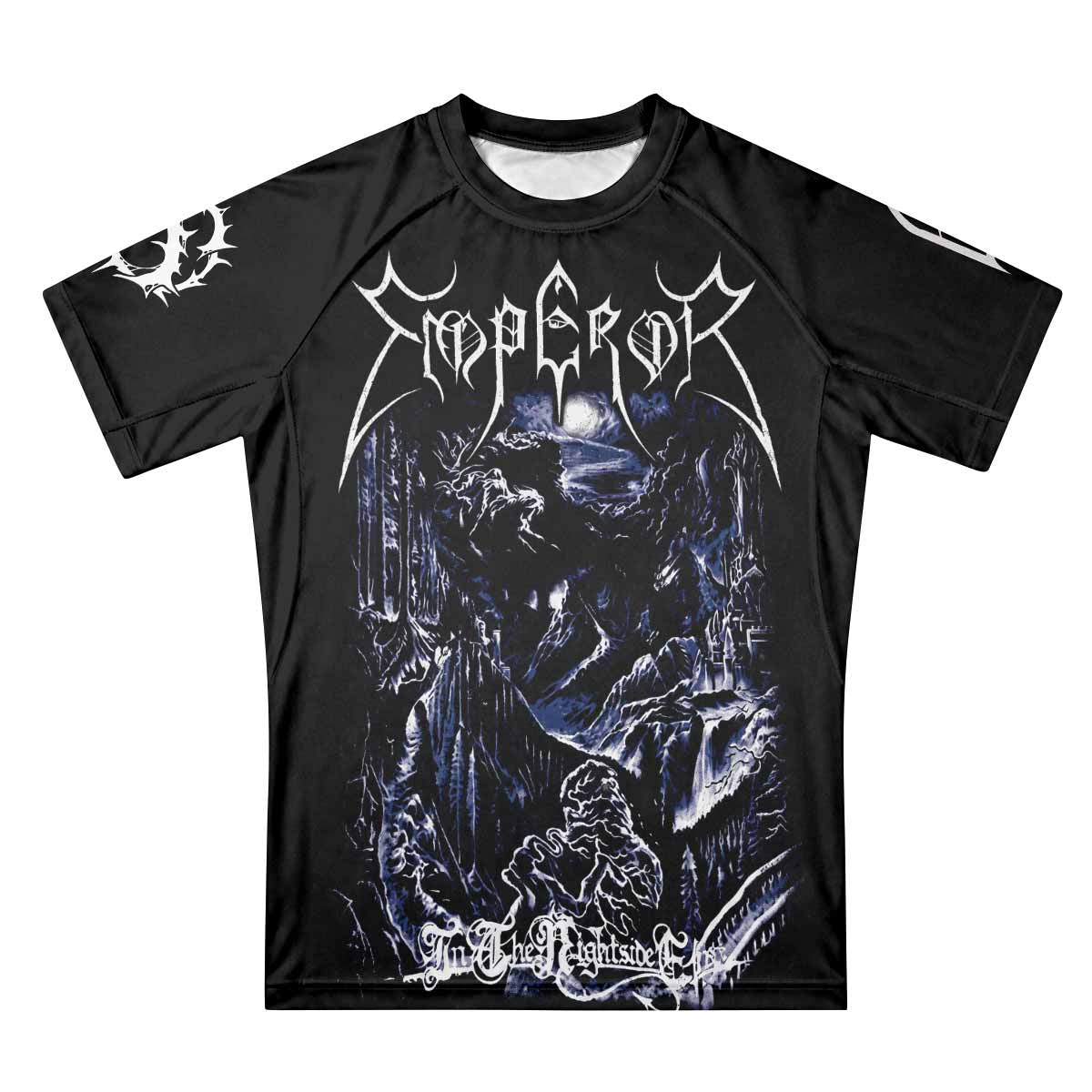 Emperor In the Nightside Eclipse Men's Premium Rash Guard Short Sleeve - front view mockup