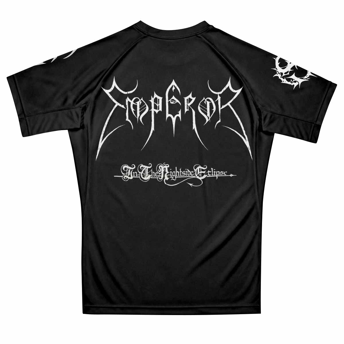 Emperor In the Nightside Eclipse Men's Premium Rash Guard Short Sleeve - back view mockup