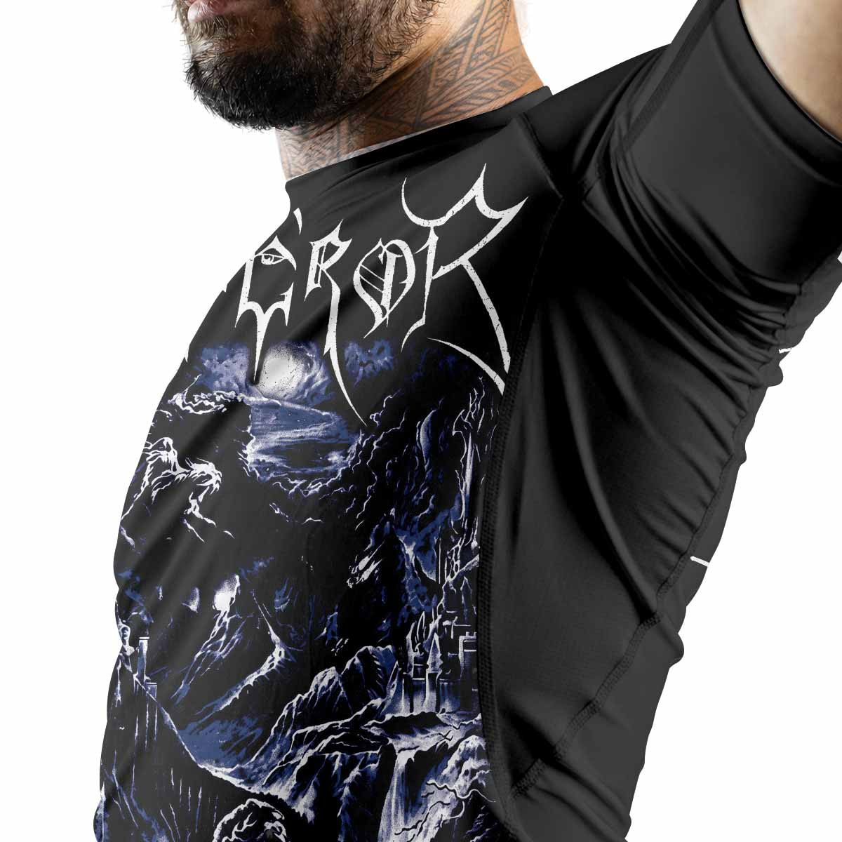 Emperor In the Nightside Eclipse Men's Premium Rash Guard Short Sleeve - lifestyle view