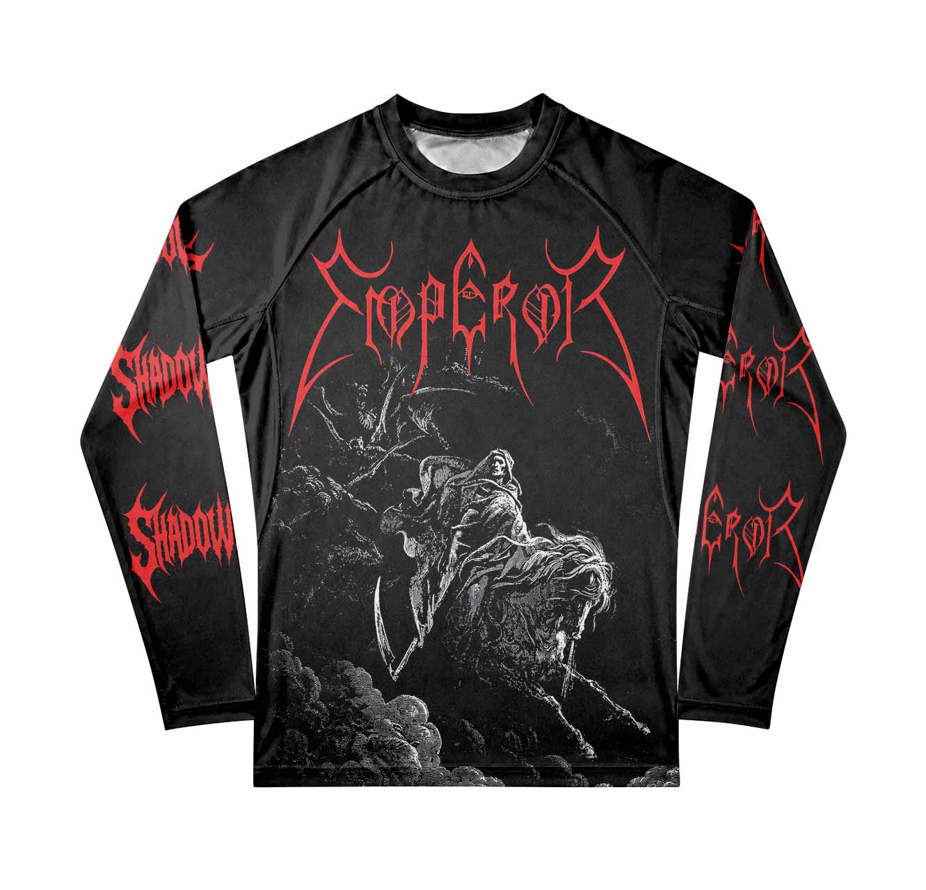 Emperor Wrath of the Tyrant Men's Premium Rash Guard Long Sleeve - front view mockup
