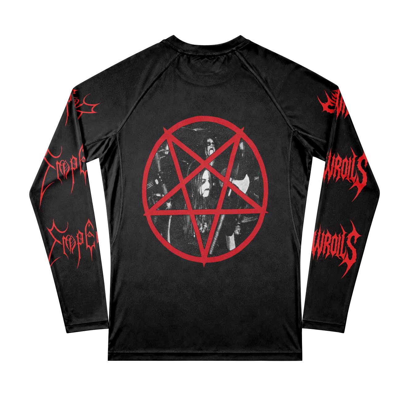 Emperor Wrath of the Tyrant Men's Premium Rash Guard Long Sleeve - back view mockup