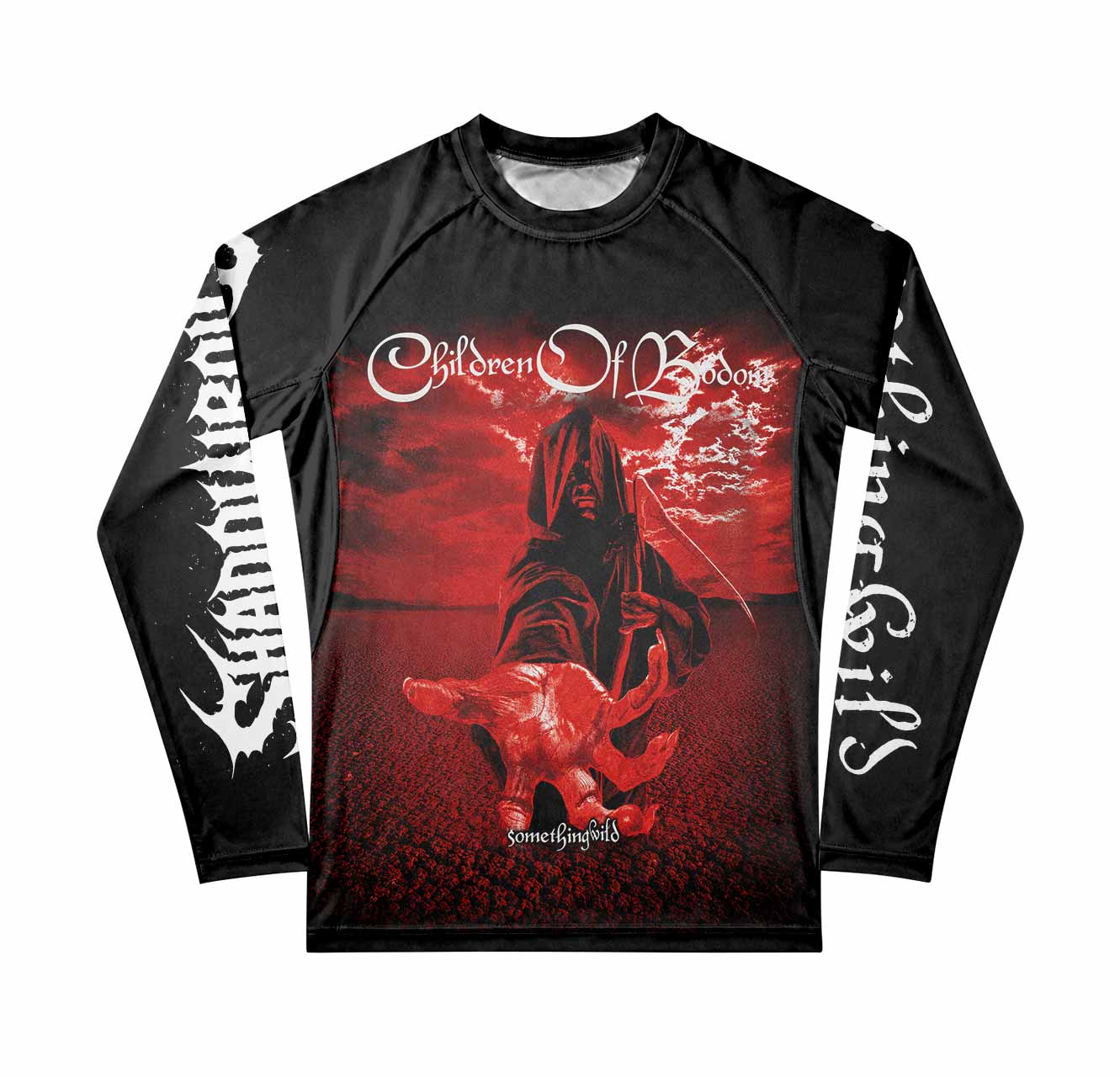 Children of Bodom Something Wild Men's Premium Rash Guard Long Sleeve - front view mockup