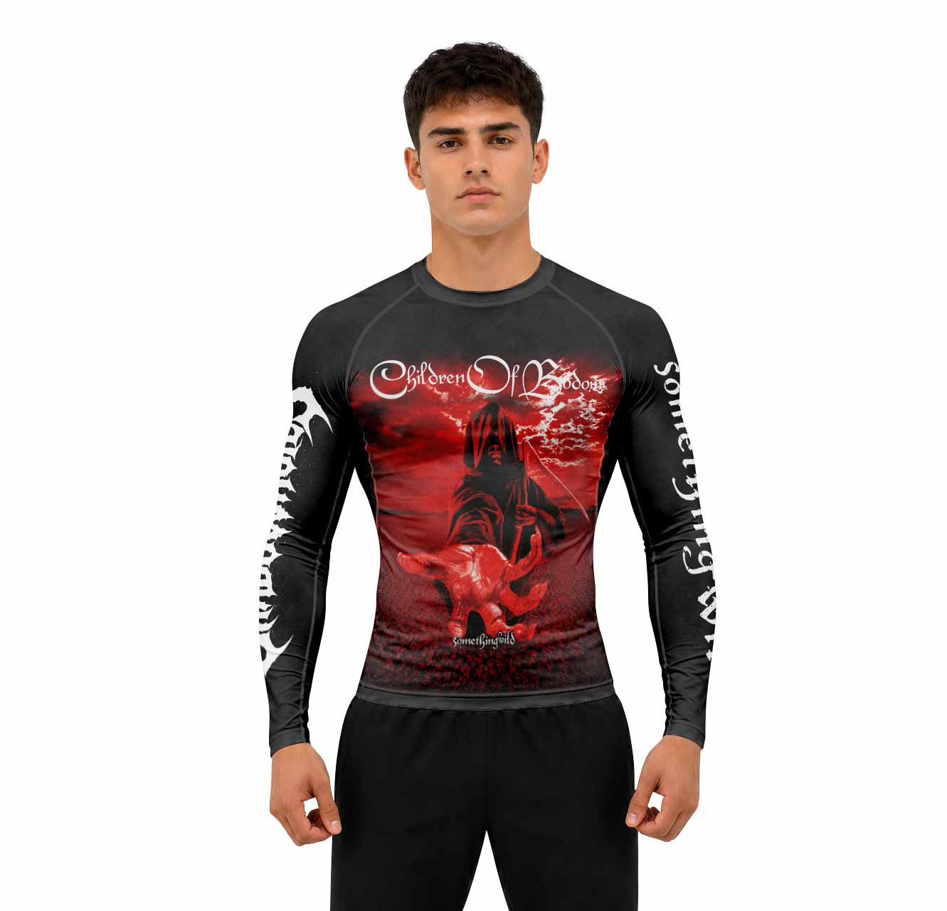 Children of Bodom Something Wild Men's Premium Rash Guard Long Sleeve - lifestyle view