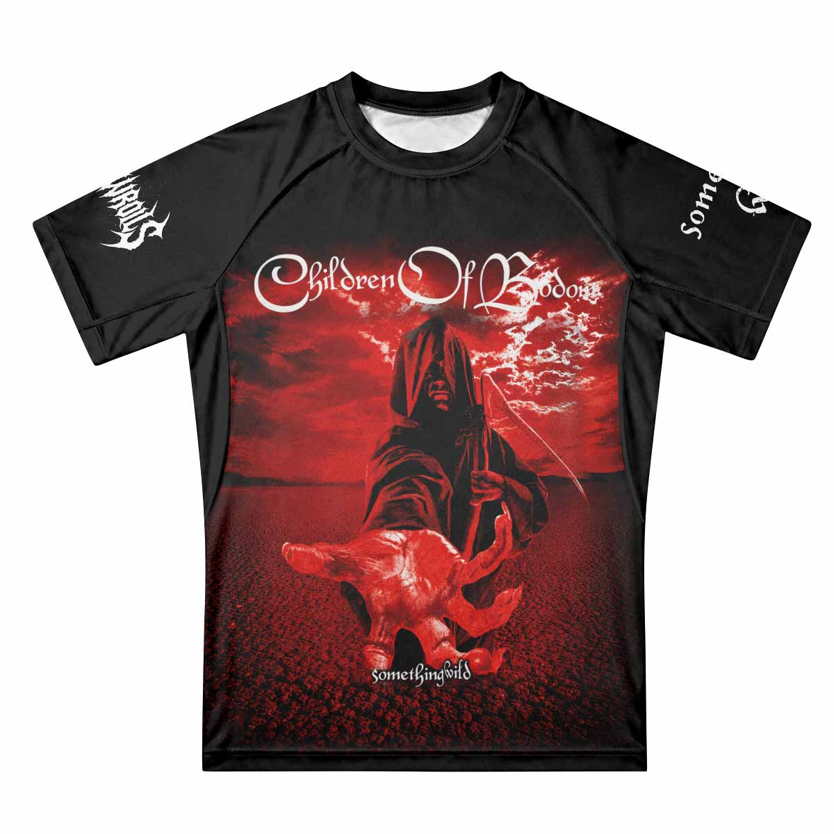 Children of Bodom Something Wild Men's Premium Rash Guard Short Sleeve - front view mockup