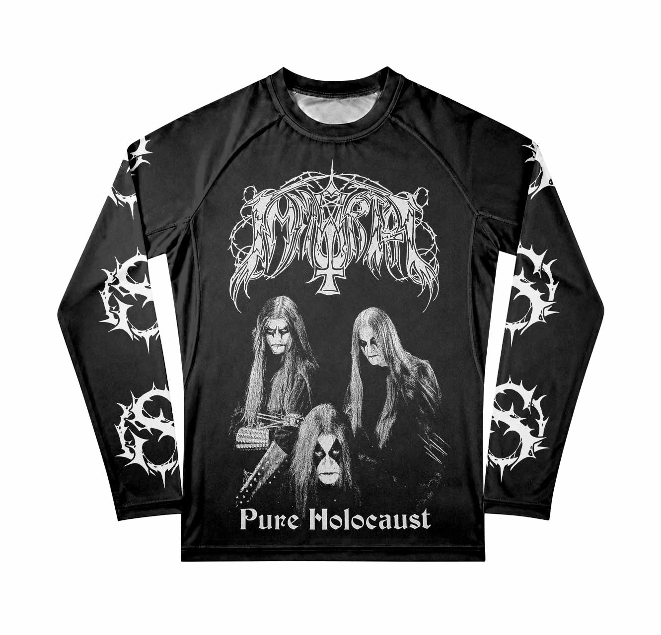 Immortal Pure Holocaust Men's Premium Rash Guard Long Sleeve - front view mockup