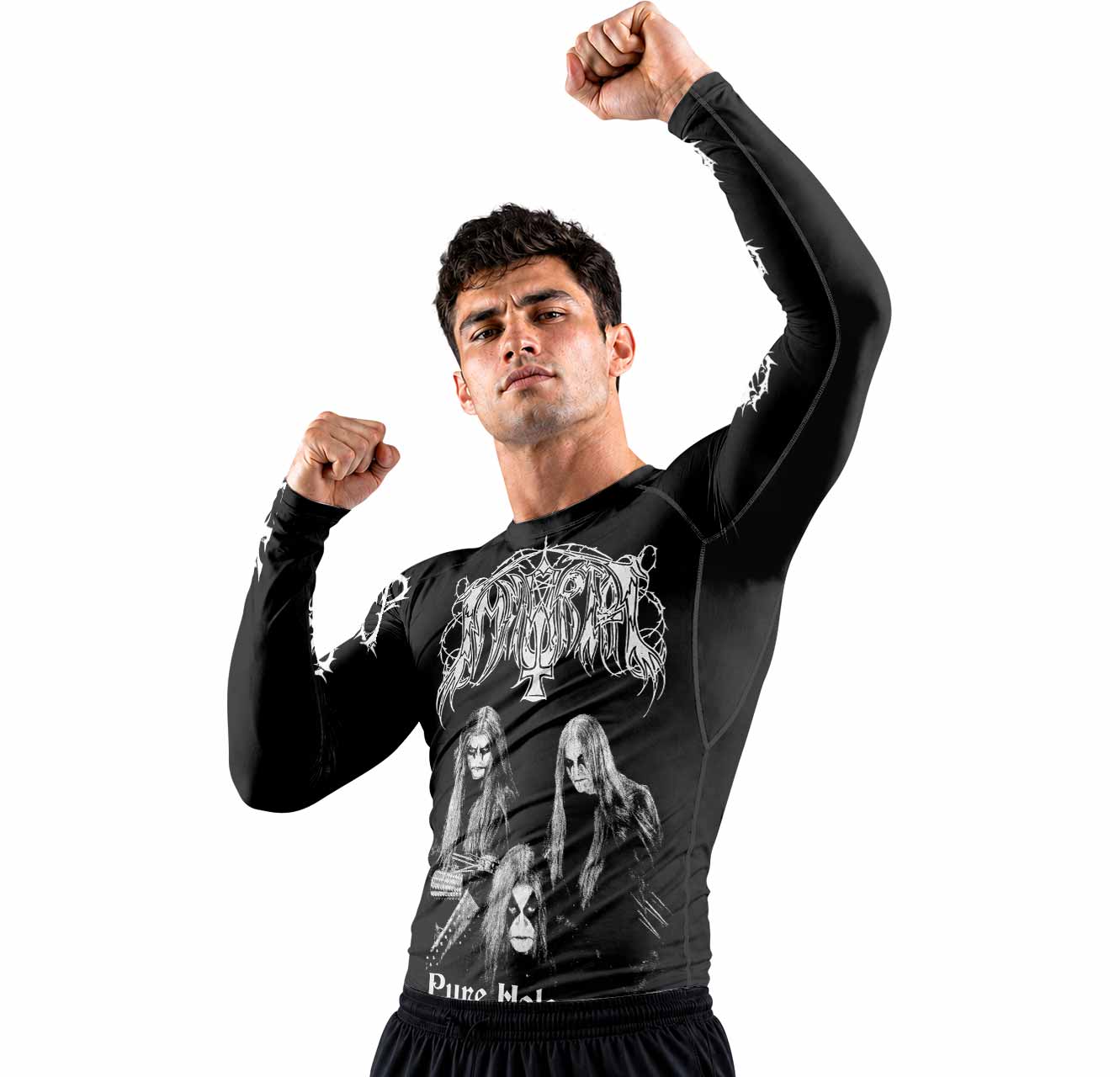 Immortal Pure Holocaust Men's Premium Rash Guard Long Sleeve - lifestyle view