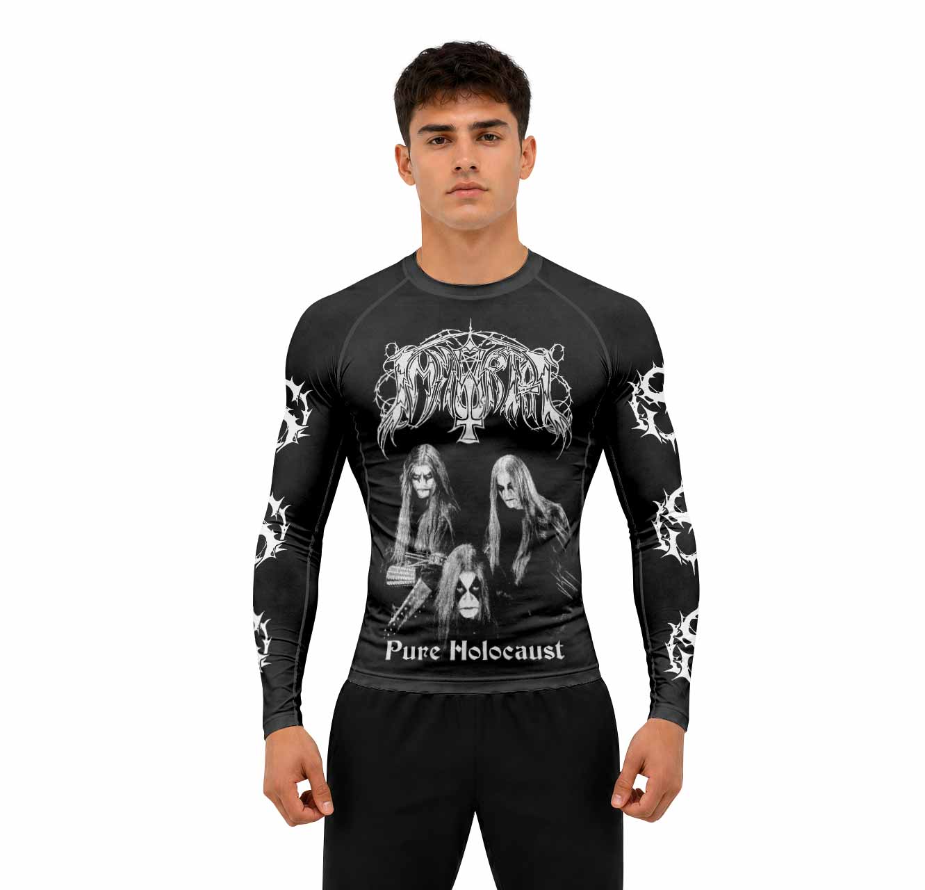 Immortal Pure Holocaust Men's Premium Rash Guard Long Sleeve - lifestyle view