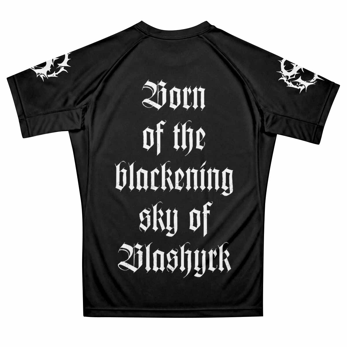 Immortal Pure Holocaust Men's Premium Rash Guard Short Sleeve - back view mockup