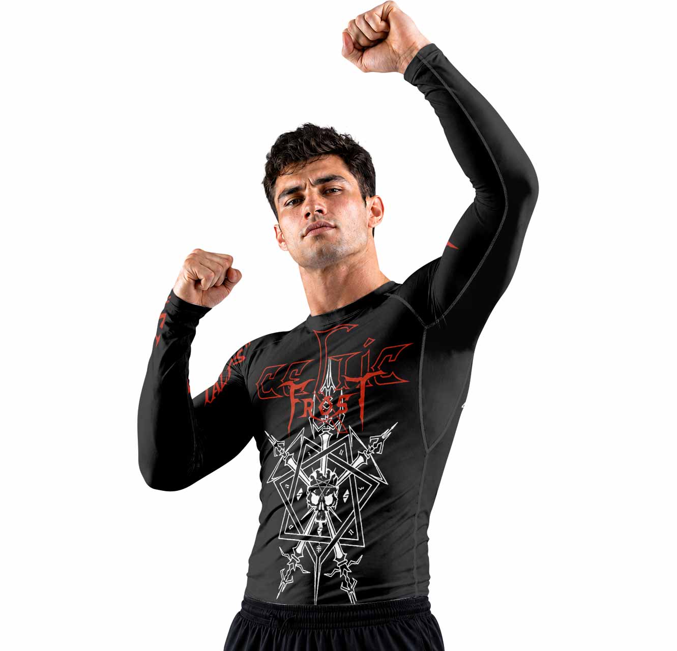 Celtic Frost Morbid Tales Sigil Men's Premium Rash Guard Long Sleeve - lifestyle view
