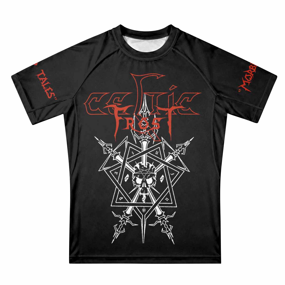 Celtic Frost Morbid Tales Sigil Men's Premium Rash Guard Short Sleeve - front view mockup