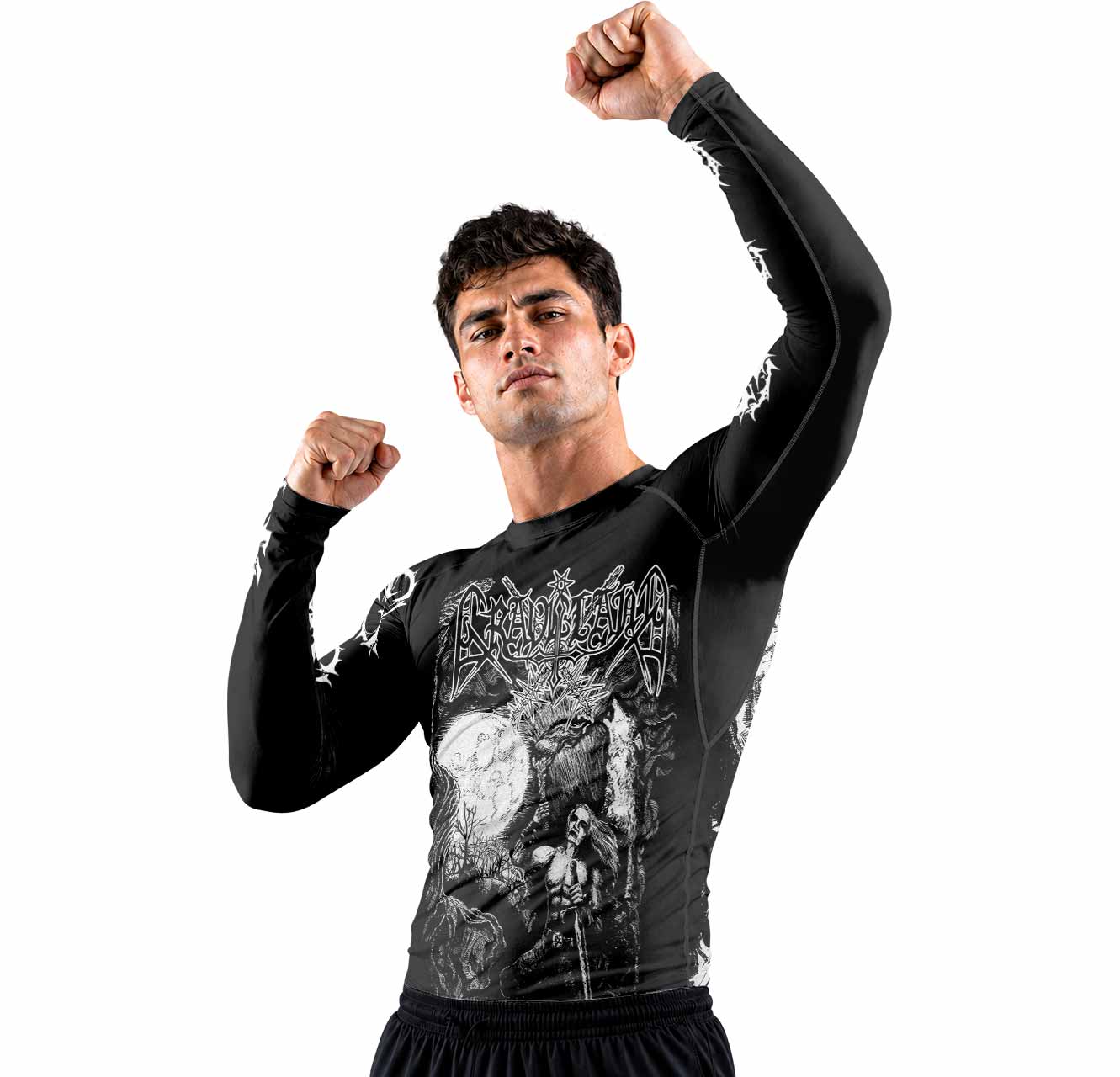 Graveland Carpathian Wolves Men's Premium Rash Guard Long Sleeve - lifestyle view