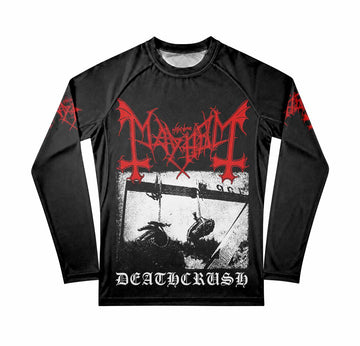 Mayhem Deathcrush No Fun No Core No Mosh No Trends Premium Rash Guard Long Sleeve - front view mockup