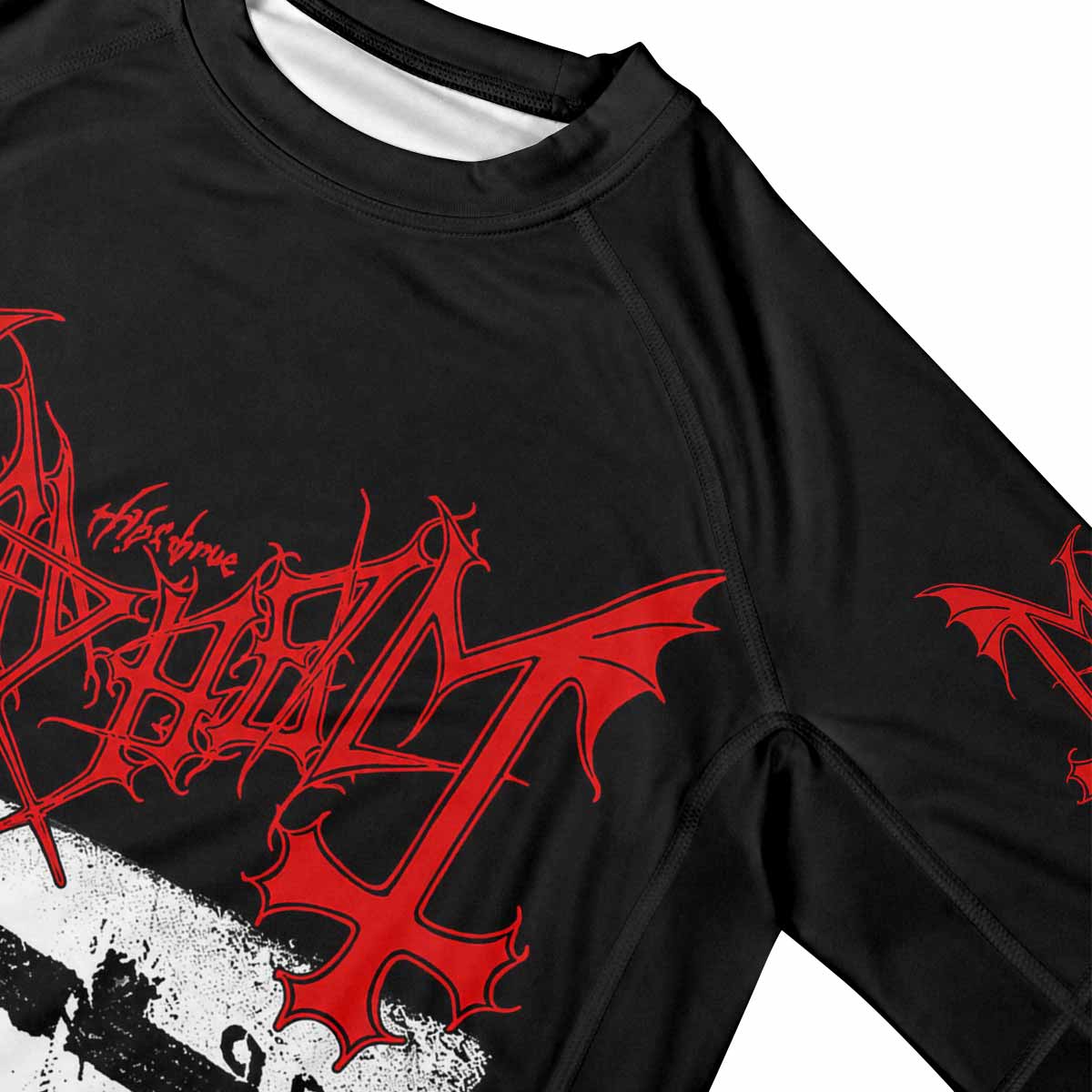 Mayhem Deathcrush No Fun No Core No Mosh No Trends Premium Rash Guard Short Sleeve - mockup