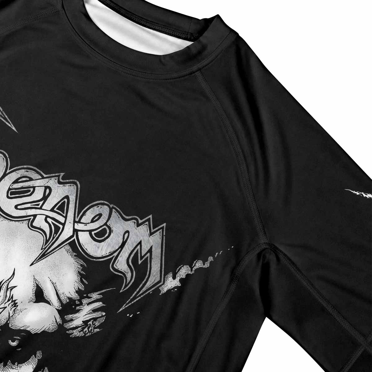 Venom Black Metal Goat Sigil Premium Rash Guard Short Sleeve - mockup