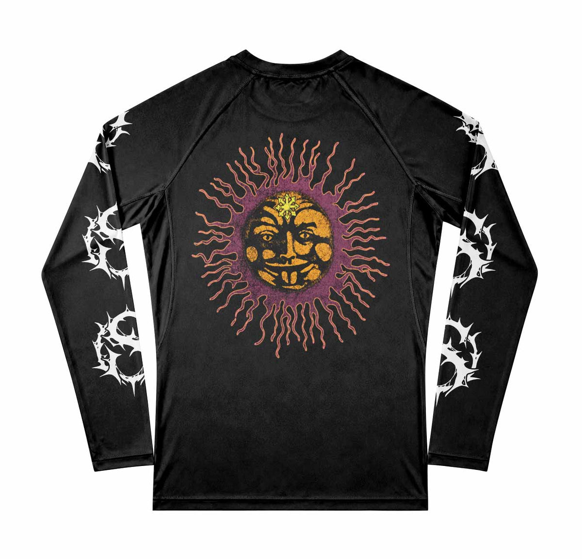 Tiamat Spiritual Sun Premium Rash Guard Long Sleeve - back view mockup
