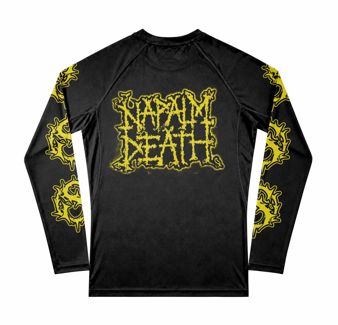 Napalm Death Scum Premium Rash Guard Long Sleeve - front view mockup