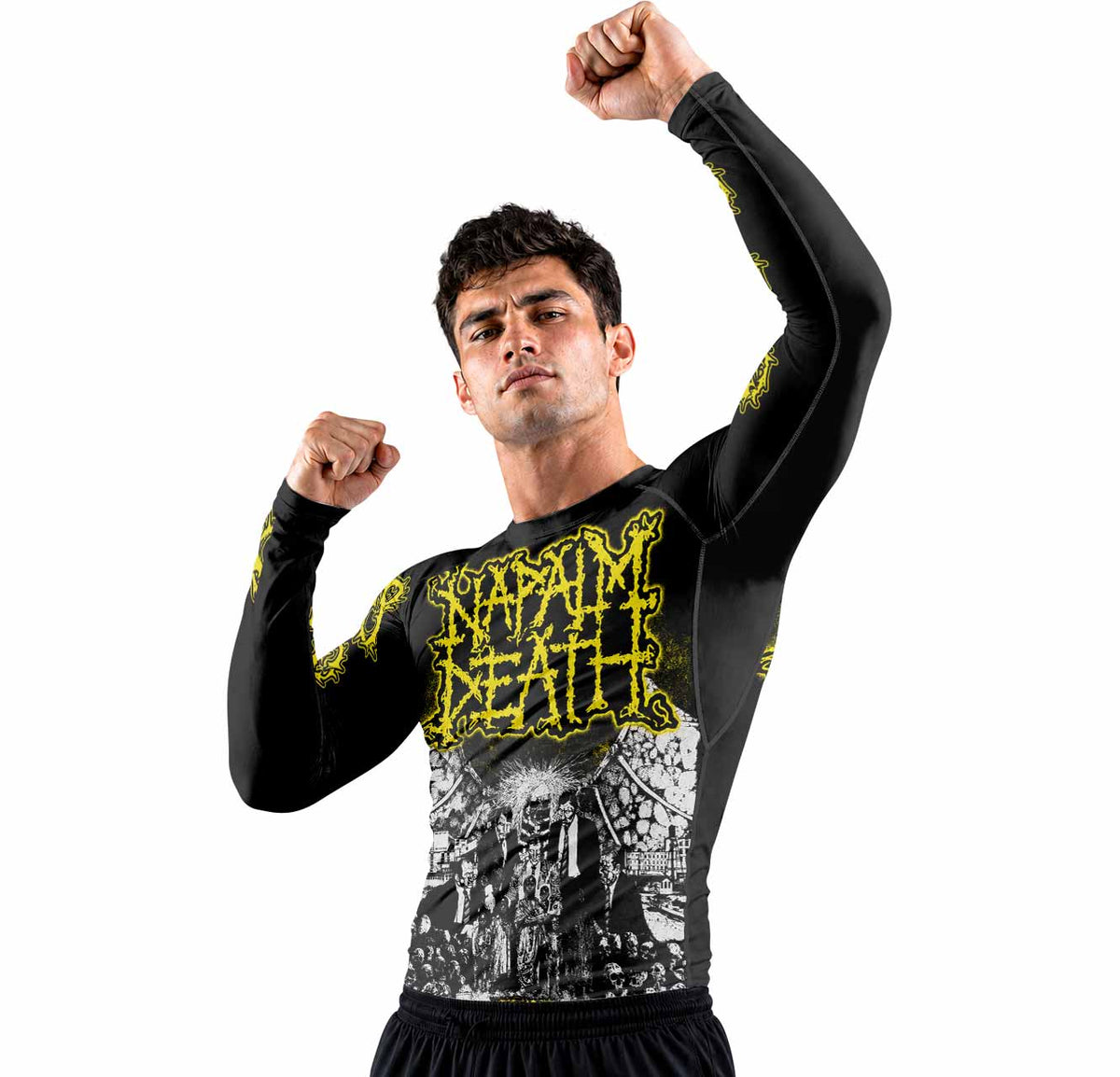 Napalm Death Scum Premium Rash Guard Long Sleeve - men lifestyle view