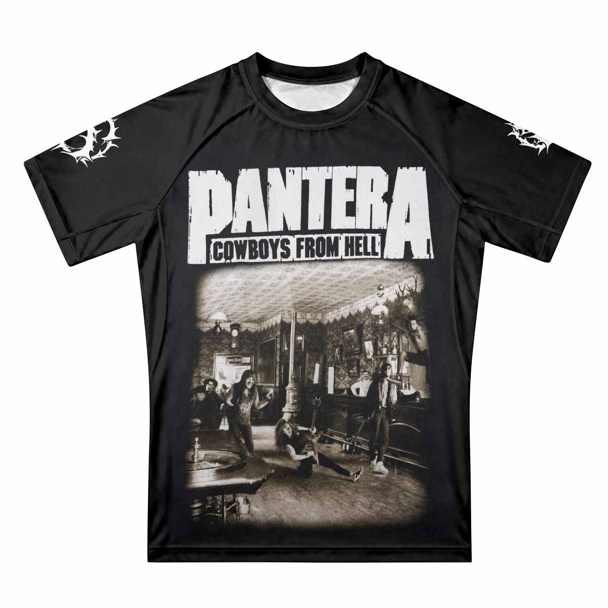 Cowboys from Hell Pantera Premium Rash Guard Short Sleeve - front view mockup
