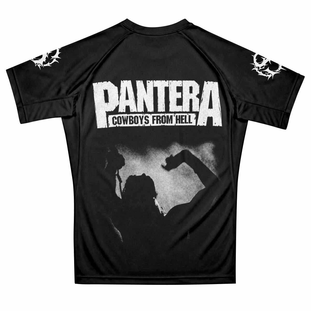 Cowboys from Hell Pantera Premium Rash Guard Short Sleeve - back view mockup