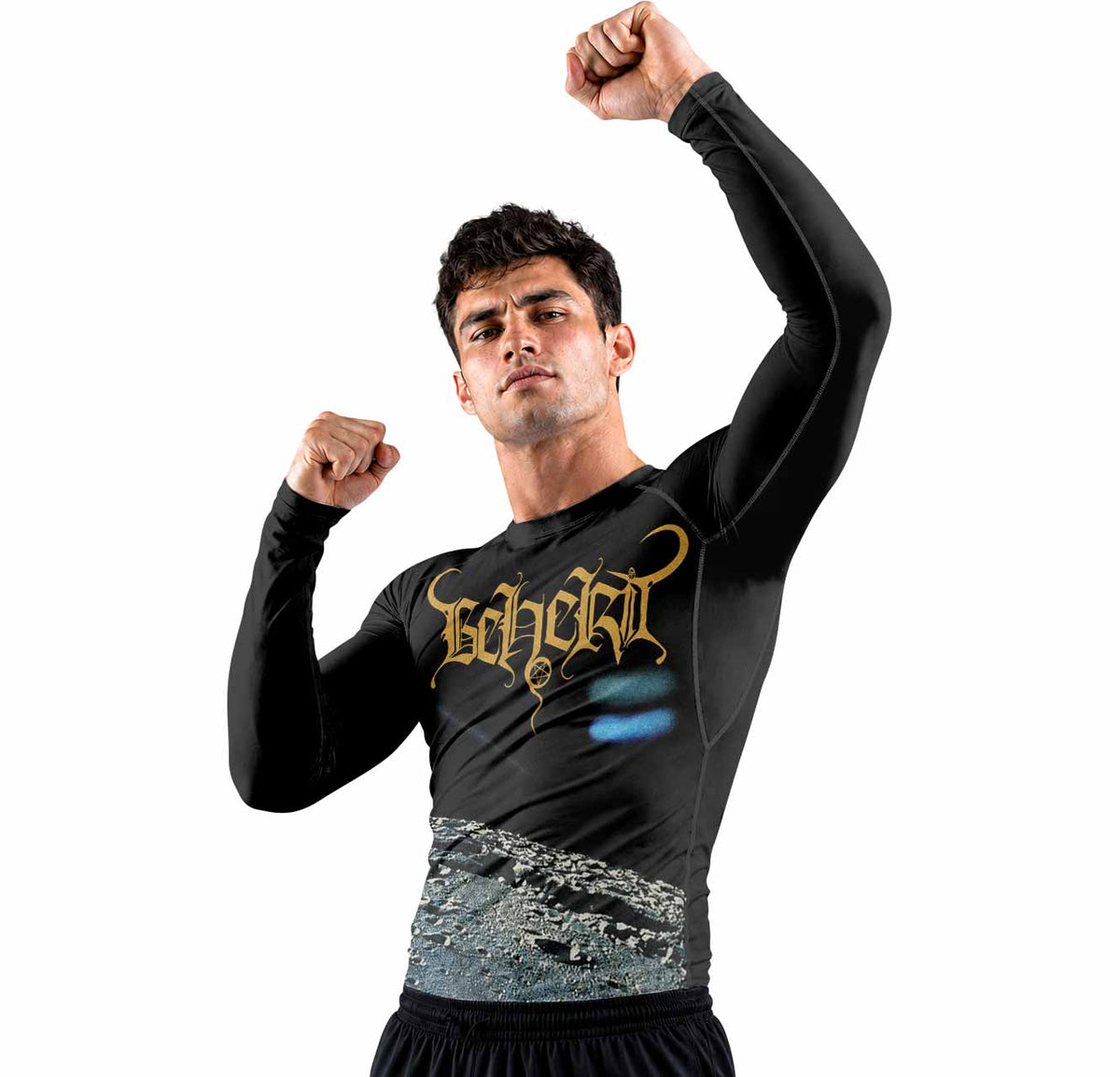 Beherit Drawing Down the Moon Premium Rash Guard Long Sleeve - men lifestyle view