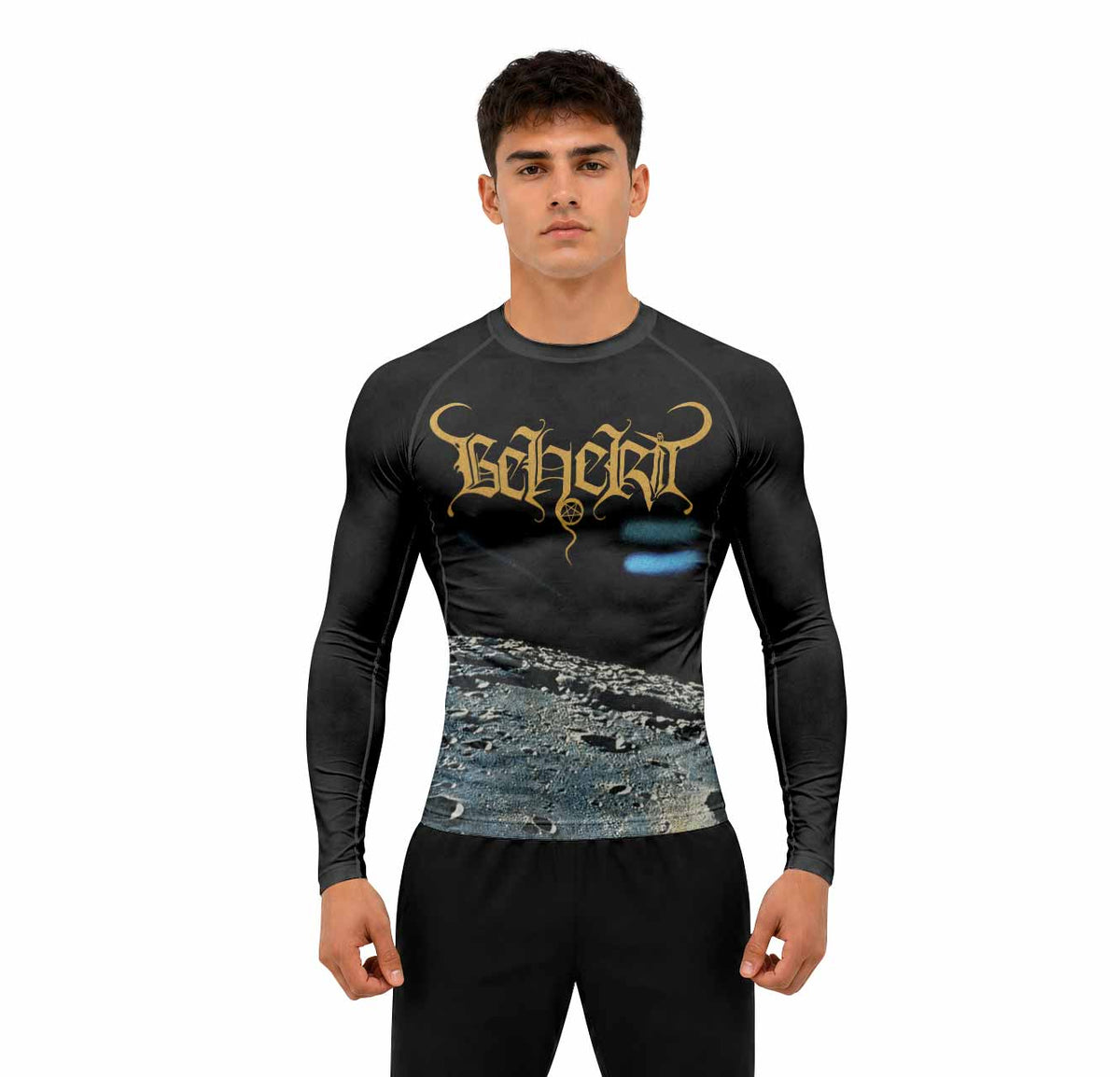 Beherit Drawing Down the Moon Premium Rash Guard Long Sleeve - men lifestyle view