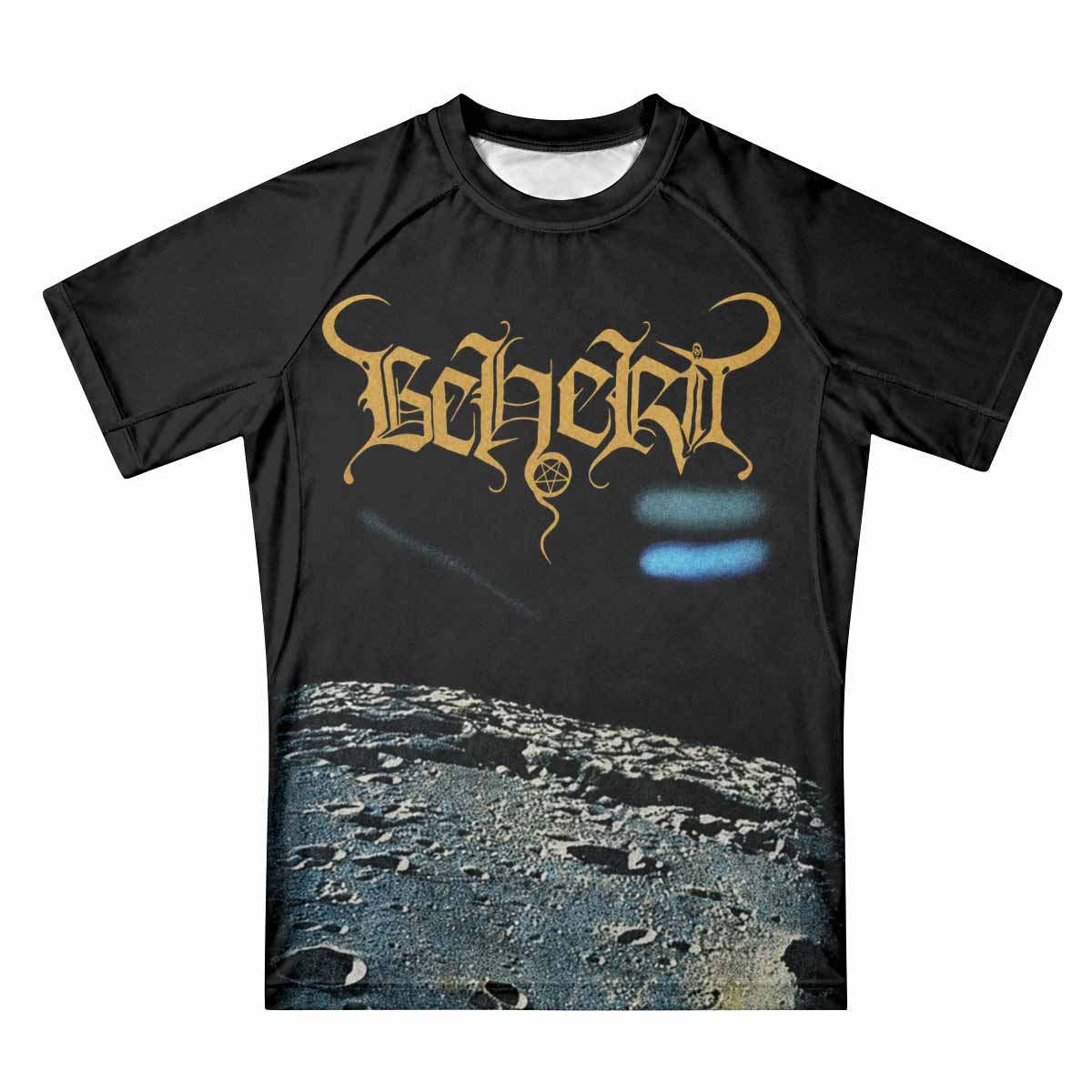 Beherit Drawing Down the Moon Premium Rash Guard Short Sleeve - front view mockup