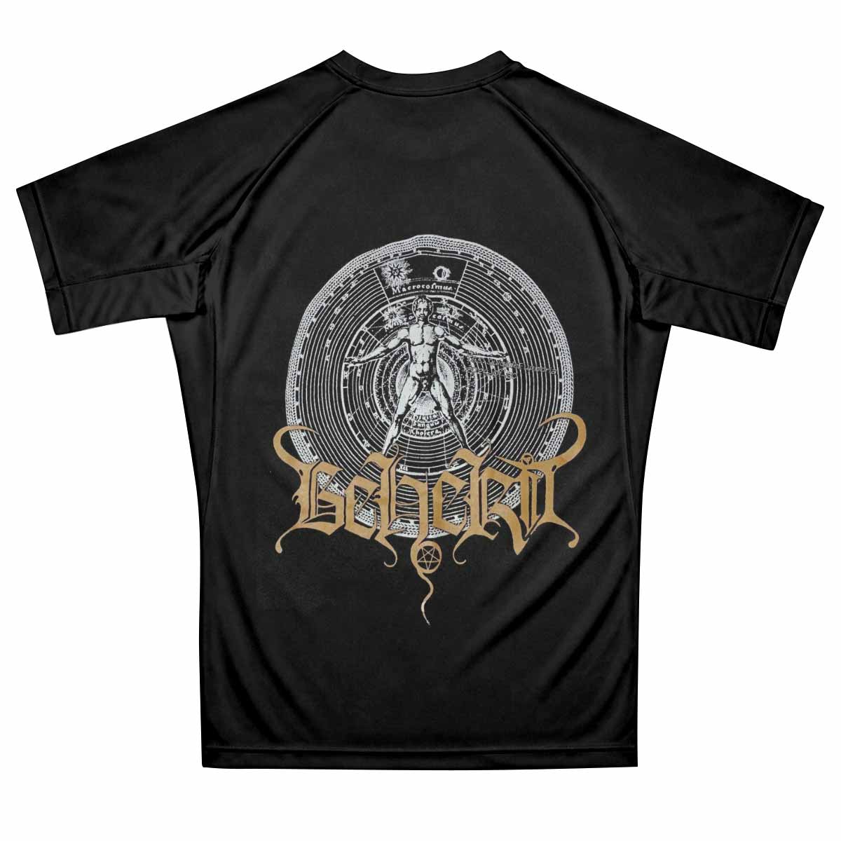 Beherit Drawing Down the Moon Premium Rash Guard Short Sleeve - back view mockup