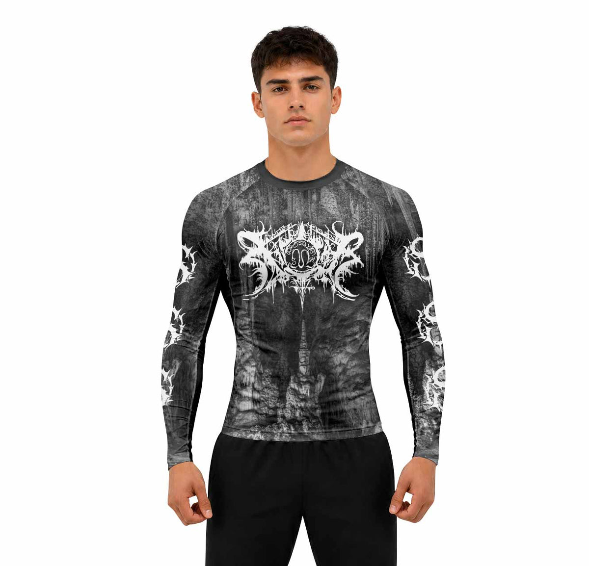 Xasthur Nocturnal Poisoning Premium Rash Guard Long Sleeve - men lifestyle view