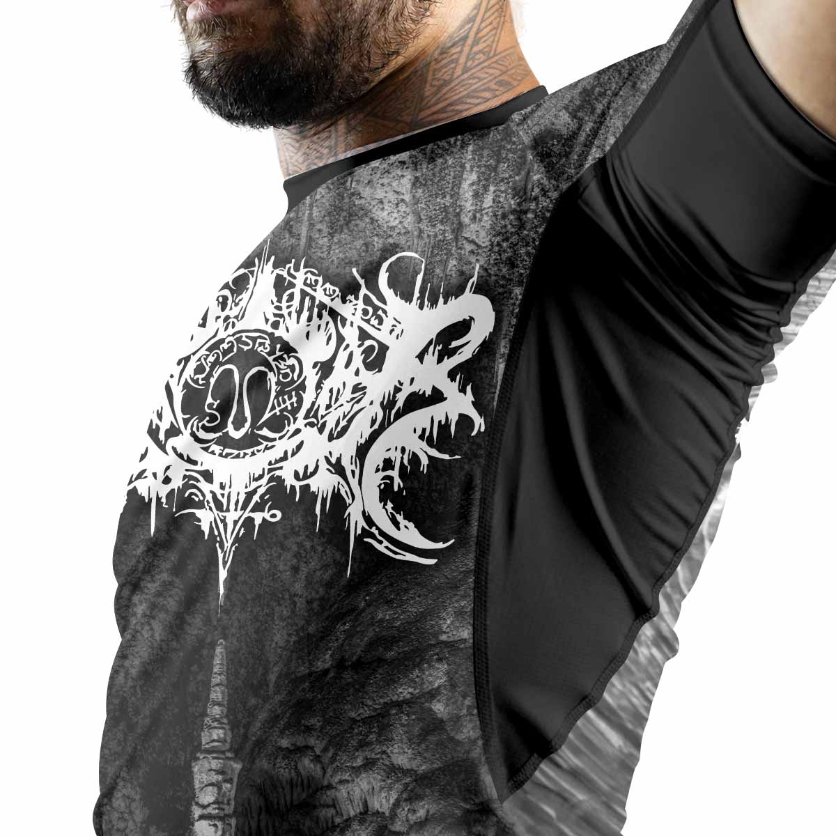 Xasthur Nocturnal Poisoning Premium Rash Guard Short Sleeve - men lifestyle view