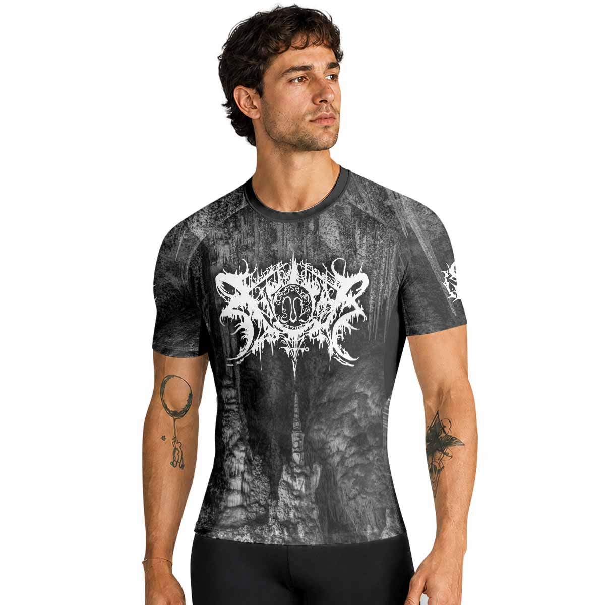 Xasthur Nocturnal Poisoning Premium Rash Guard Short Sleeve - men lifestyle view