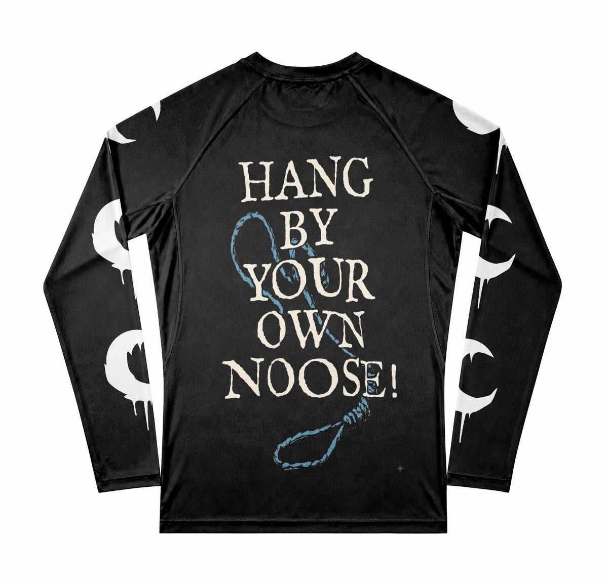 Leviathan A Silhouette in Splinters Premium Rash Guard Long Sleeve - back view mockup