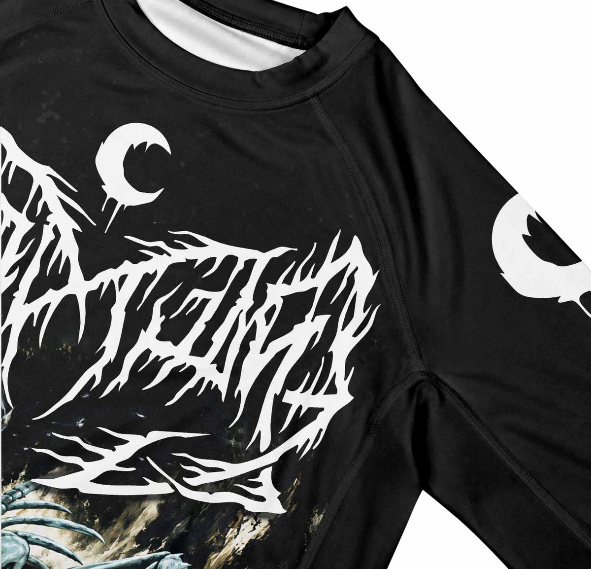 Leviathan A Silhouette in Splinters Premium Rash Guard Long Sleeve - mockup
